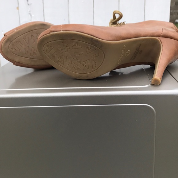 Peep Toe Lace Up Booties - Picture 4 of 4